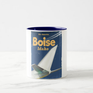 Boise Idaho Flugposter Zweifarbige Tasse