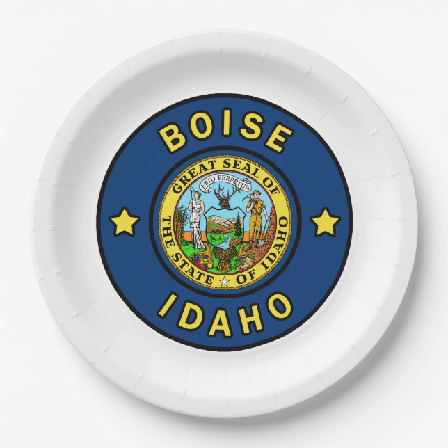 Boise Idaho Pappteller (Vorderseite)