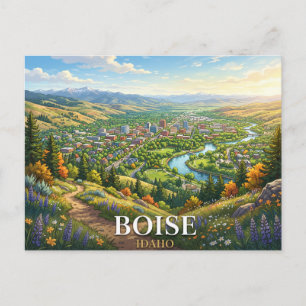 Boise Idaho Reise Bergstadtlandschaft Postkarte