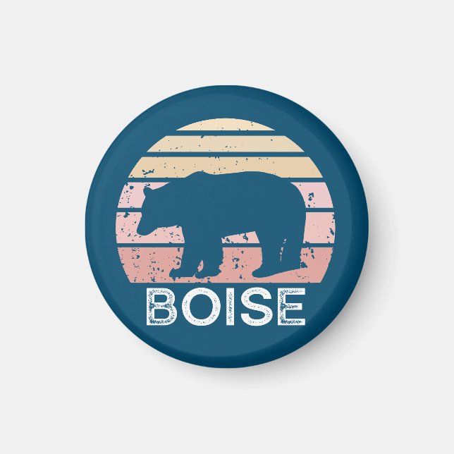Boise Idaho Retro Bear Magnet (Vorne)