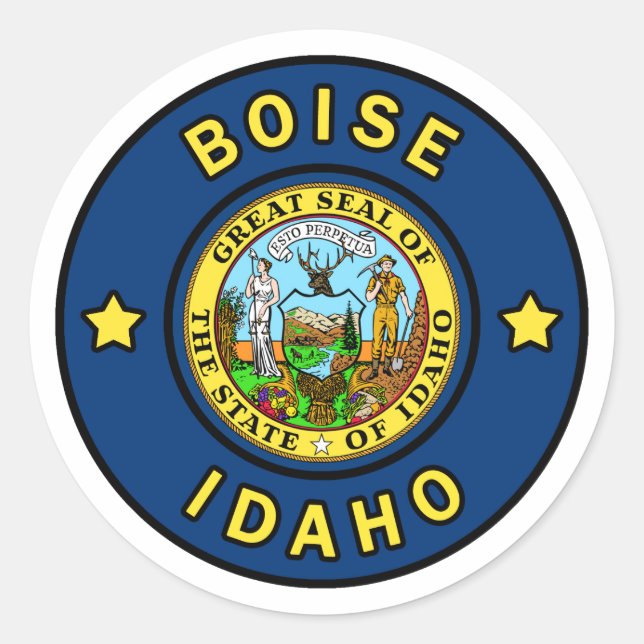 Boise Idaho Runder Aufkleber (Vorderseite)