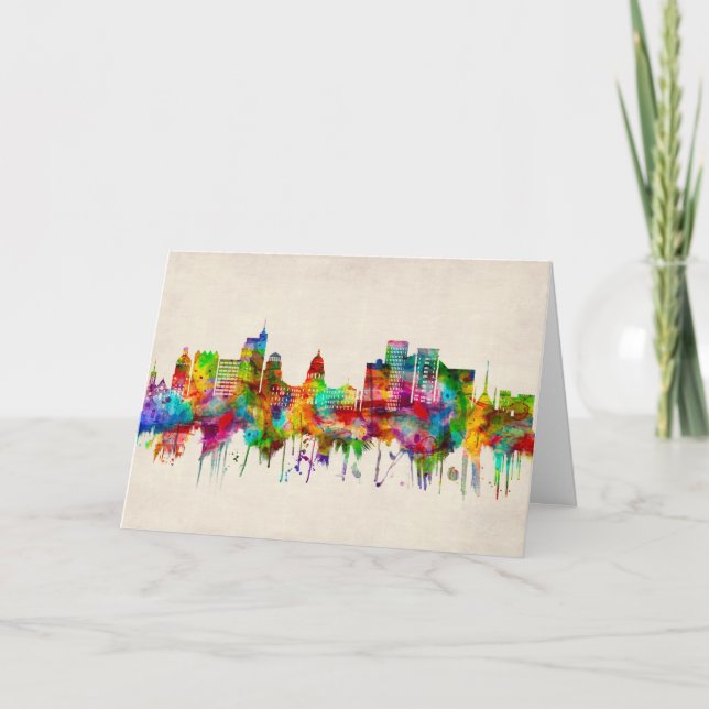 Boise Idaho Skyline Feiertagskarte (Vorderseite)