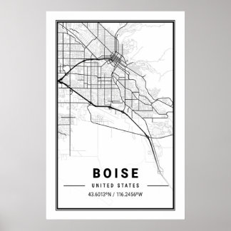 Boise Idaho USA City Travel Poster