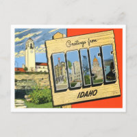 Boise, Idaho Vintag Big Letters Postcard