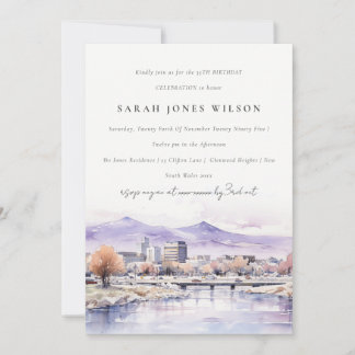 Boise, Idaho Watercolor Landscape Birthday Einladung
