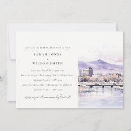 Boise, Idaho Watercolor Landscape Rehearsal Dinner Einladung