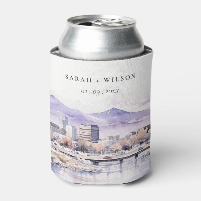 Boise, Idaho Watercolor Landscape Wedding Dosenkühler (Kanne Vorderseite)