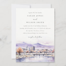Boise, Idaho Watercolor Landscape Wedding Einladung