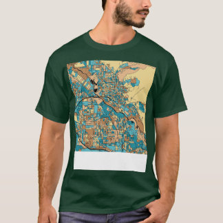 Boise Map Motif en Mid Century Pastel TShirt