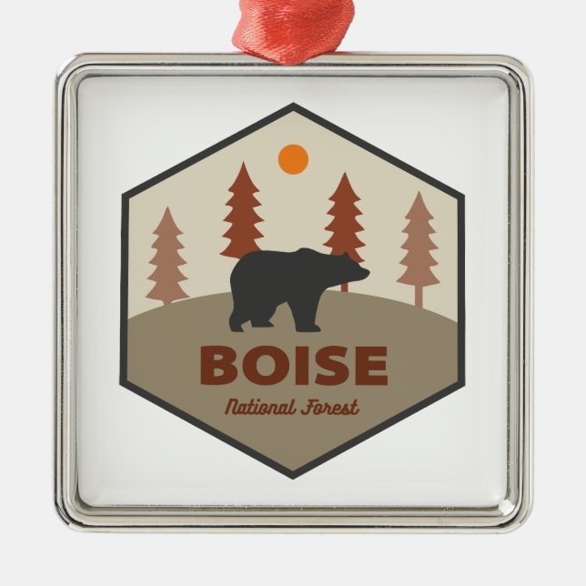 Boise National Forest Idaho Bear Ornament Aus Metall (Vorne)