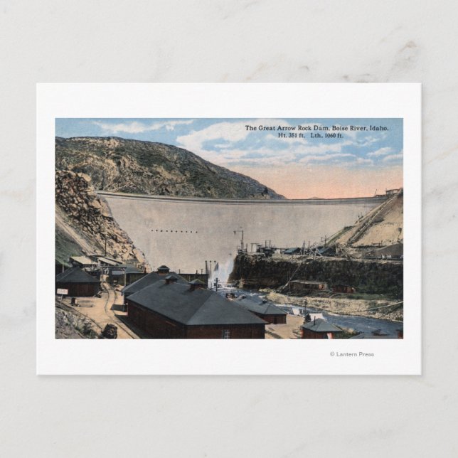 Boise River und Great Arrow Rock Dam Postkarte (Vorderseite)