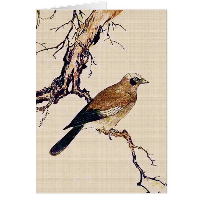 Boiseries japonaises d'un Finch, Brown et beige (Devant)