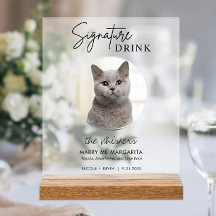 Boisson de signature de mariage de chat Bar à cock