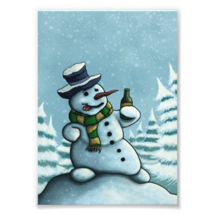 boisson joyeuse snowman photo de vacances imprimer
