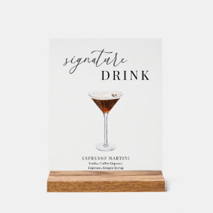 Boisson Signature Élégante Aquarelle Moderne