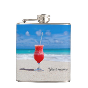 Boisson sur le flacon de coutume de plage