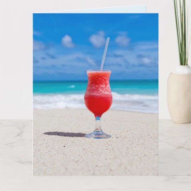 BOISSONS DE PLAGE CARTE DE SALUT D'ANNIVERSAIRE (Devant)