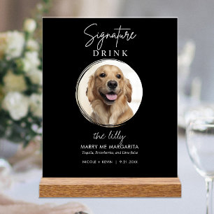 Boissons de signature de mariage de chien de compa