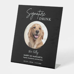 Boissons de signature de mariage de chien Panneau