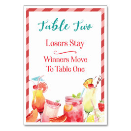 Boissons d'été Carte de table Deux Bunco