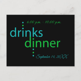 Boissons et Diner Party Invitation Carte postale
