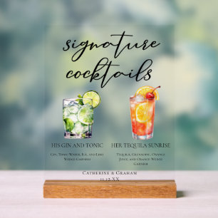 Boissons Gin et Tonic Tequila Sunrise His & Hers C