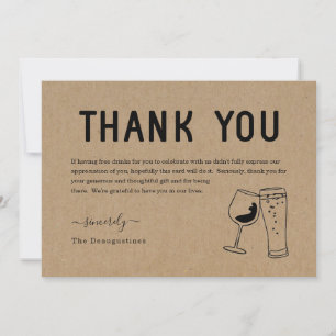 Boissons gratuites amusantes Vin & Bière Carte de 