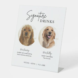 Boissons Signature Chien Panneau de Mariage de Bar