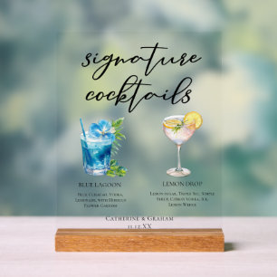Boissons Signature de Mariage Côtiers 'His Hers'