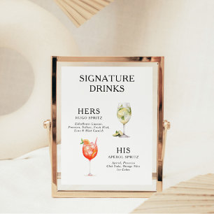 Boissons Signature Menu Affiche Cocktail de Mariag