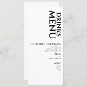 Boissons simples Cocktail Vin Menu Mariage