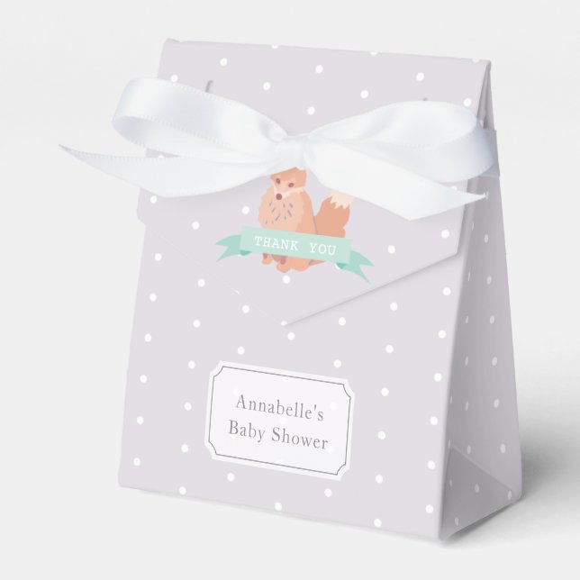 Boite à Baby shower modifiable couleur Fox Woodlan (Verso)