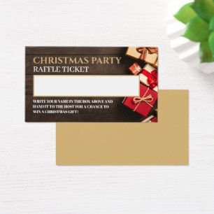 Boîte à cadeaux rustique, Billet à raffe de Noël