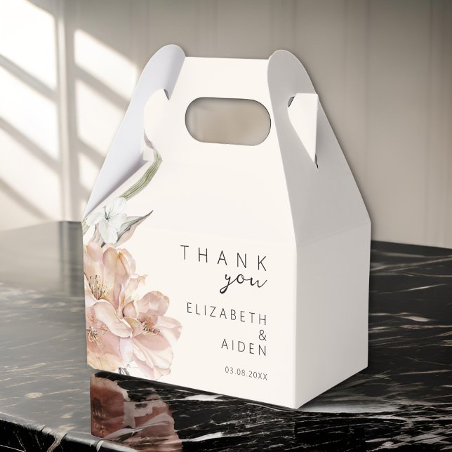 Boite à Mariage floral Geschenkschachtel (Personalized Floral Wedding Favor Boxes with your Name & Date.)