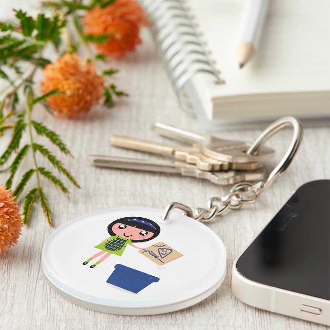 Boîte à pizza Recycling Girl Amusante Éco-Friendly (Créateur téléchargé)