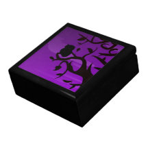 Jewellery Box - Purple&Black Owl Silhouette Design