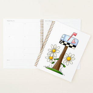 Boîte aux lettres avec marguerites et drapeau en f
