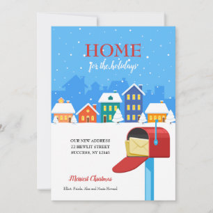 Boîte aux lettres de Noël de ville Carte de voeux 