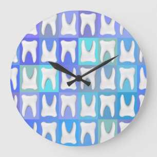 Boite Bleue Bleue Bleue Motif Dentiste Horloge mur
