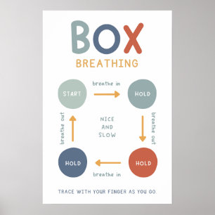 Boîte Boho Breathing Technique Poster en classe
