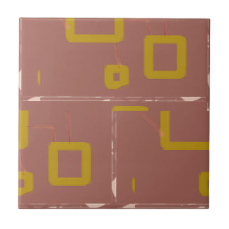 Boîte Brown Carreaux de céramique géométrique