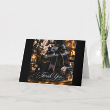 Boîte-cadeau noire Carte de remerciement | Chandel