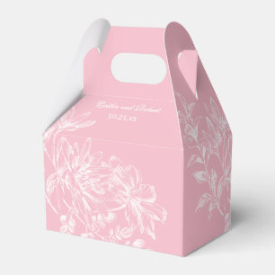Boite de mariage florale rose vif