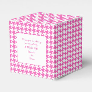 Boite de mariage rose Houndstooth