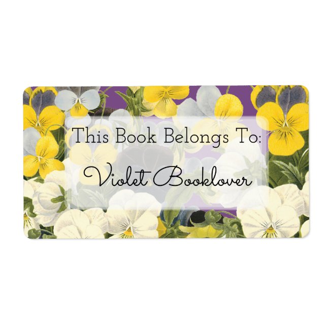 Boite Violets et Pansy Floral Étiquette personnali (Devant)