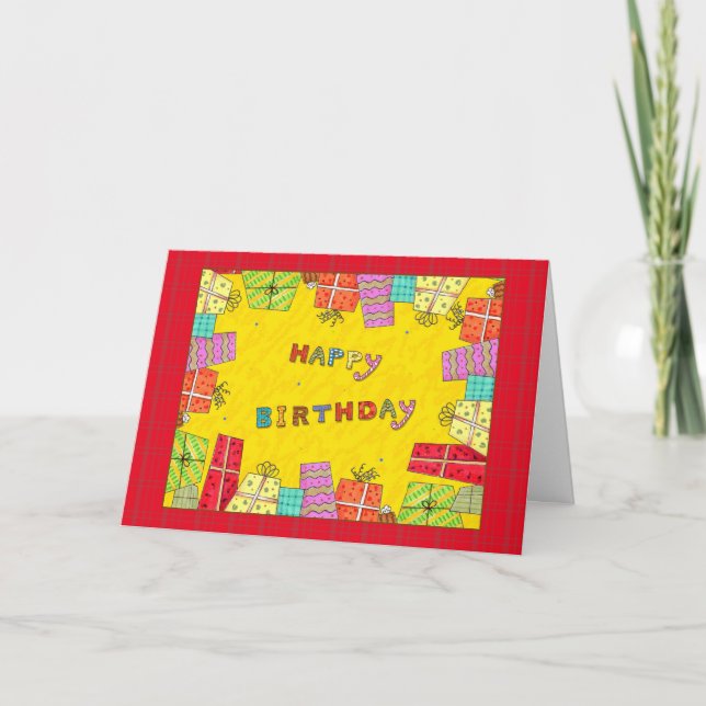 Boîtes-cadeau de joyeux anniversaire - carte de (Devant)