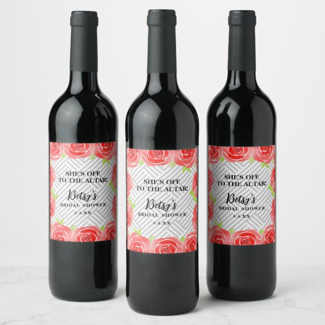 Boîtes & Roses Derby Étiquettes bouteille de vin  (Bouteilles)