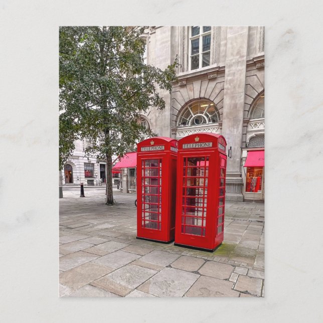Boîtes téléphoniques rouges, carte postale Londres (Devant)