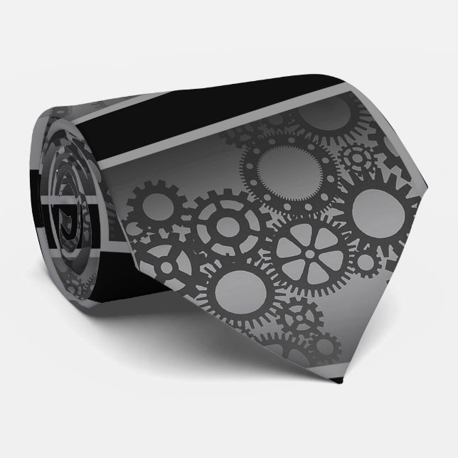 Boîtier à horloge noir et argent Cravate à vapeur (Roulé)