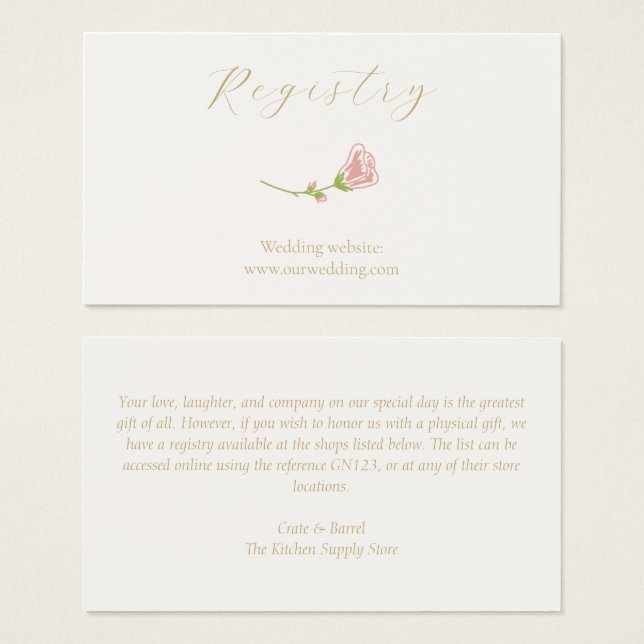 Boîtier de registre des Mariages de Rose Blush Chi (Devant & derrière)